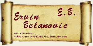 Ervin Belanović vizit kartica